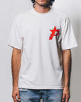 Pieces P Star Flame Tee Off White Scarlet