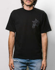 Pieces P Star Flame Tee Tonal Black V2