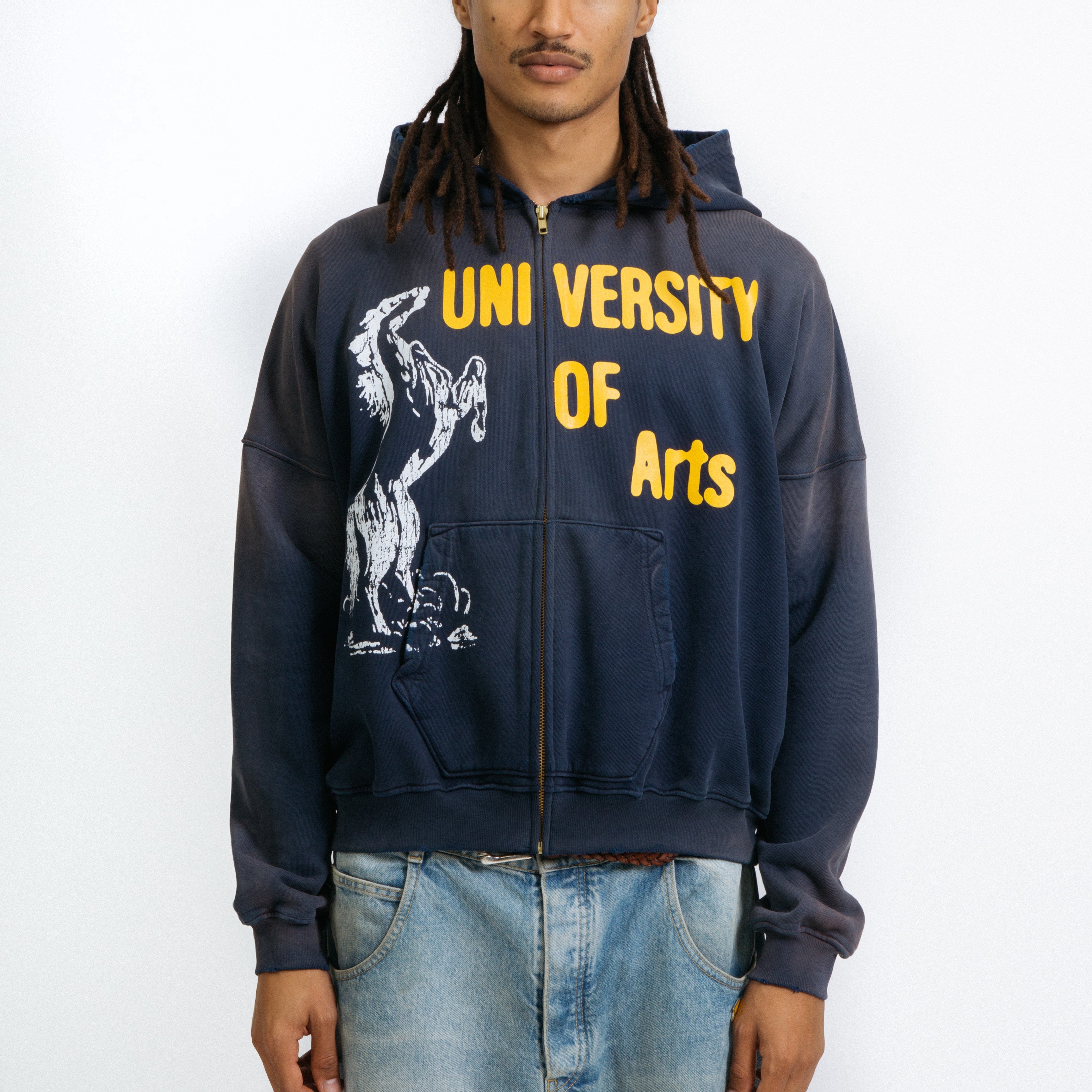 Pieces Academia Zippered Sweatshirt Vintage Navy