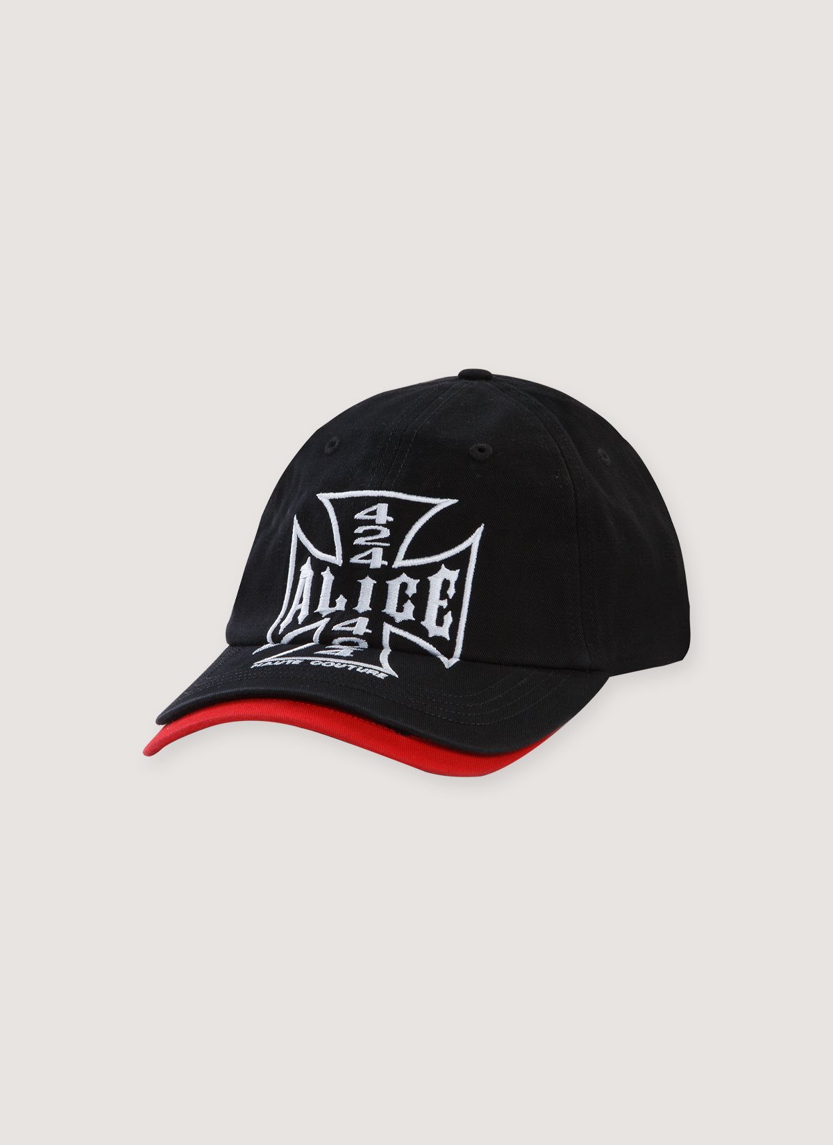 Alice Hollywood 424 Day Haute Couture Double Bill Hat Black Red