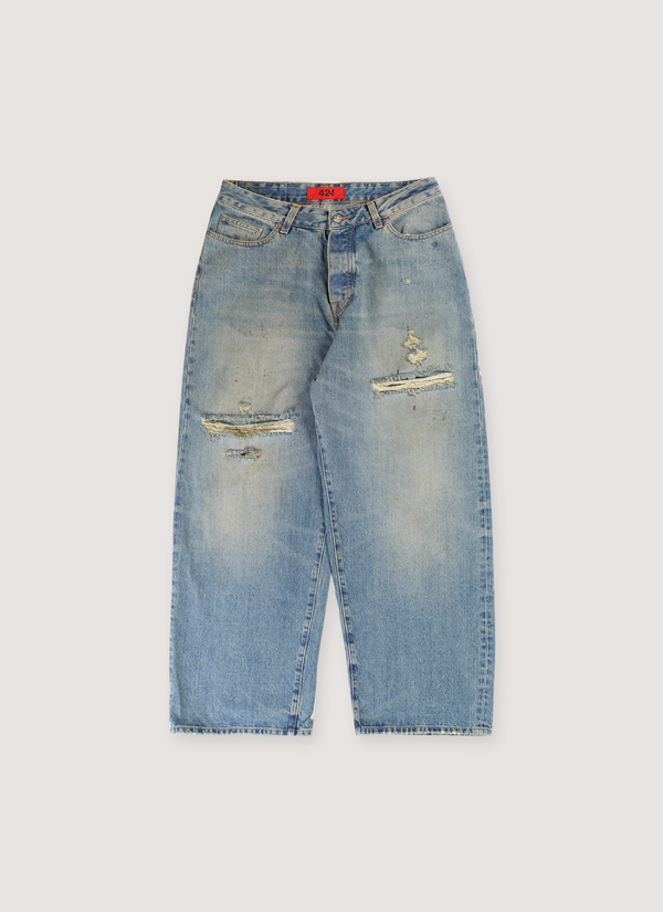 424 on Fairfax Big Daddy Denim Pants Dirtied Indigo Big Daddy Denim Dirtied Indigo - Authenticated Jeans | Pieces Los Angeles