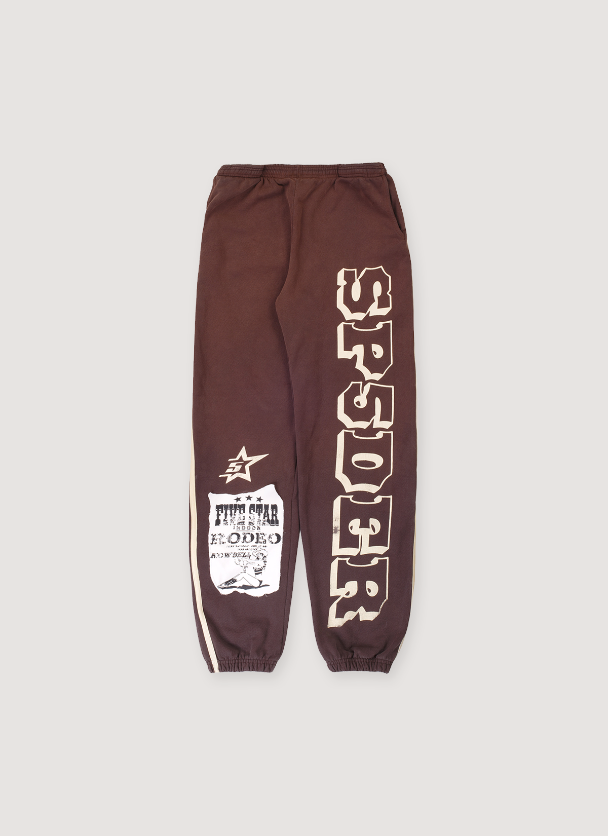 Sp5der Worldwide 5Star Rodeo Sweatpants Brown Cream
