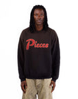 Pieces Paradise Crewneck Sweater Rusted Black