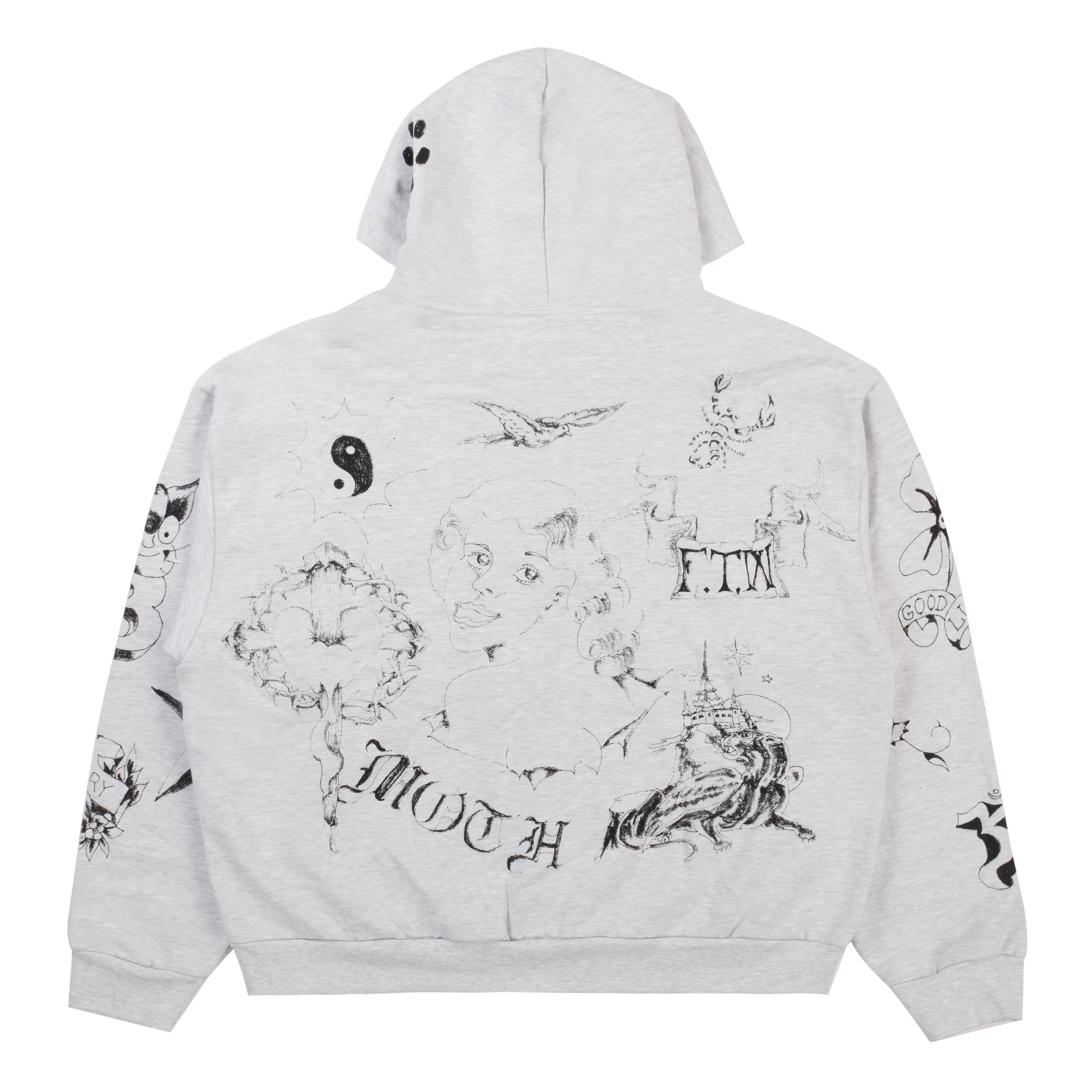 Basketcase Gallery Sailor Zip Up Sweatshirt Heather Grey
