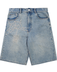 Boredom Kills BK Spider Jorts Washed Indigo