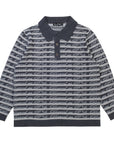 Boredom Kills Script Knit Polo Navy White