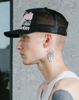Pieces Big Cat Trucker Hat Black Pink