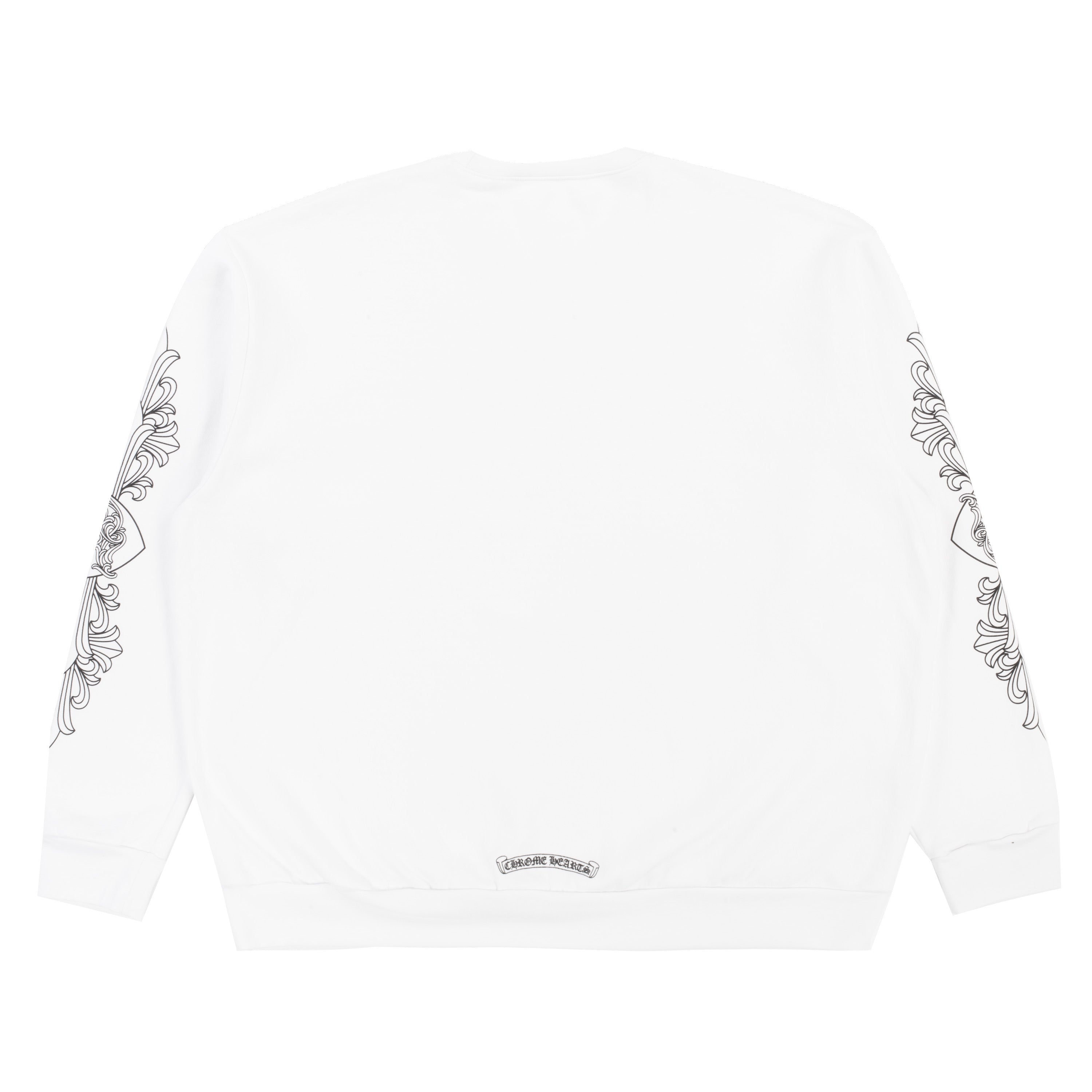 Chrome Hearts Love Neck Logo Crewneck Sweater White – PIECES