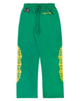 Chrome Hearts Floral Mesh Jersey Pants Green Gold