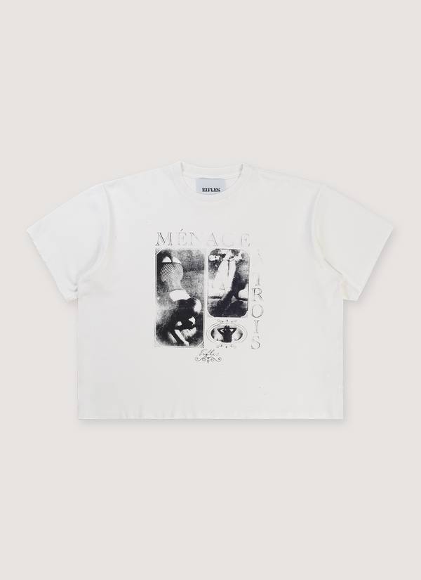 Eifles Ménage Tee Vintage White Menace Tee Vintage White - Authenticated T-shirts | Pieces Los Angeles