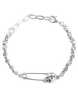 For Those Who Sin Skull Pin Bracelet Silver