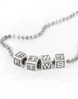 For Those Who Sin Block Charm Necklace Silver