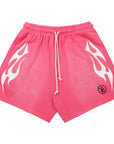 Hellstar Flame Shorts Pink White