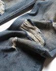Pieces Thrashed Denim Dirty Indigo