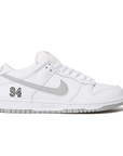 Supreme x Nike SB 94 Dunk Low White Metallic Silver
