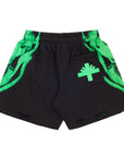 Vertabrae Skull Face Shorts Black Green