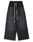 Vertabrae Pinstripe Sweatpants Black White