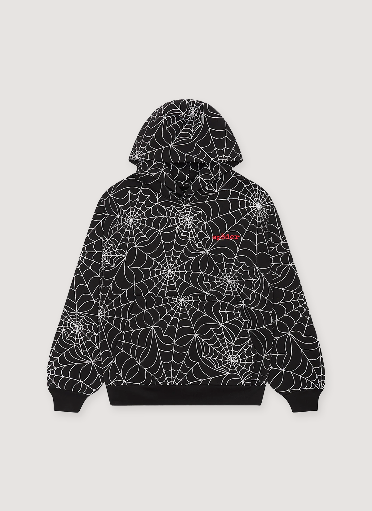 Sp5der Worldwide Embroidered AOP Sweatshirt Black – PIECES