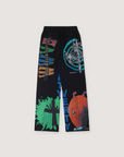 Vertabrae Montage Wide Leg Sweatpants Black