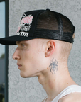Pieces Big Cat Trucker Hat Black Pink