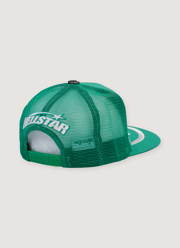 Hellstar Big Logo Trucker Hat Green alternate view - Shop at Pieces Los Angeles