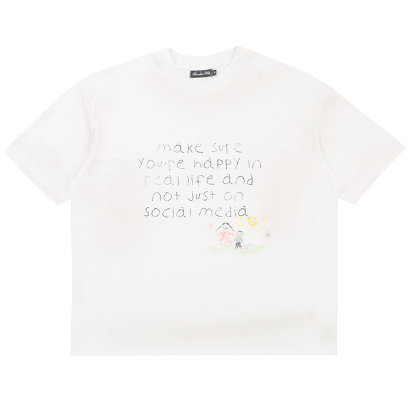 Happy IRL Tee Vintage White Happy IRL Tee Vintage White - Authenticated T-shirts | Pieces Los Angeles