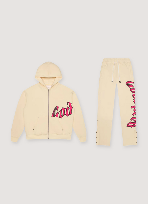 Godspeed New York OG Logo V2 Sweatsuit Bone Pink OG Logo V2 Sweatsuit Bone Pink - Authenticated Sweatshirts | Pieces Los Angeles