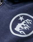 Hellstar Logo Zip Up Sweatshirt Vintage Navy