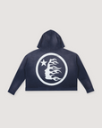 Hellstar Logo Zip Up Sweatshirt Vintage Navy