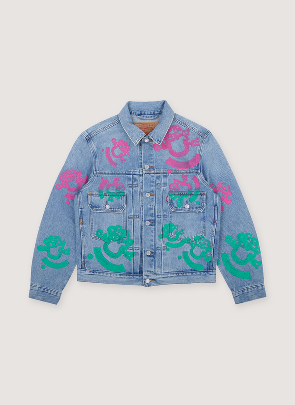 Denim Tears Bstroy Type-2 Denim Jacket Light Wash Pink/Green Bstroy Type-2 Denim Jacket Light Wash Pink/Green - Authenticated Jackets | Pieces Los Angeles