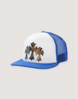 Chrome Hearts Camo Cemetery Cross Trucker Hat Blue