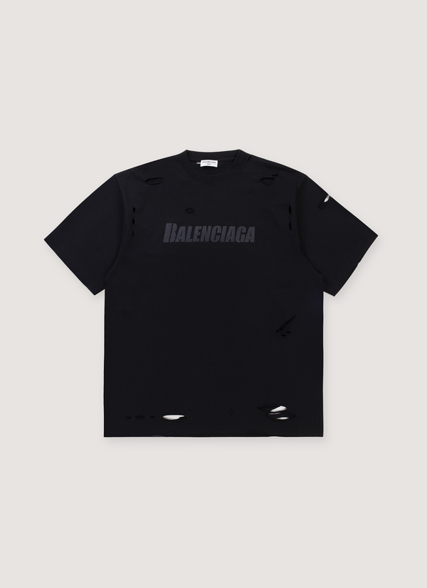 Balenciaga Caps Destroyed Tee Black Caps Destroyed Tee Black - Authenticated T-shirts | Pieces Los Angeles