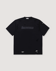 Balenciaga Caps Destroyed Tee Black