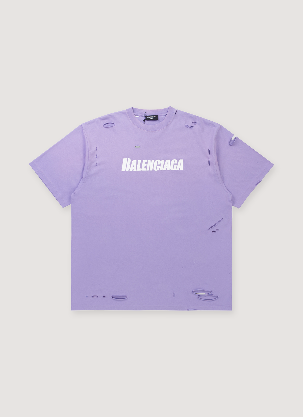 BALENCIAGA ダメージ加工 デストロイTシャツ パープル 正規品 Balenciaga Caps Destroyed Tee Purple – PIECES
