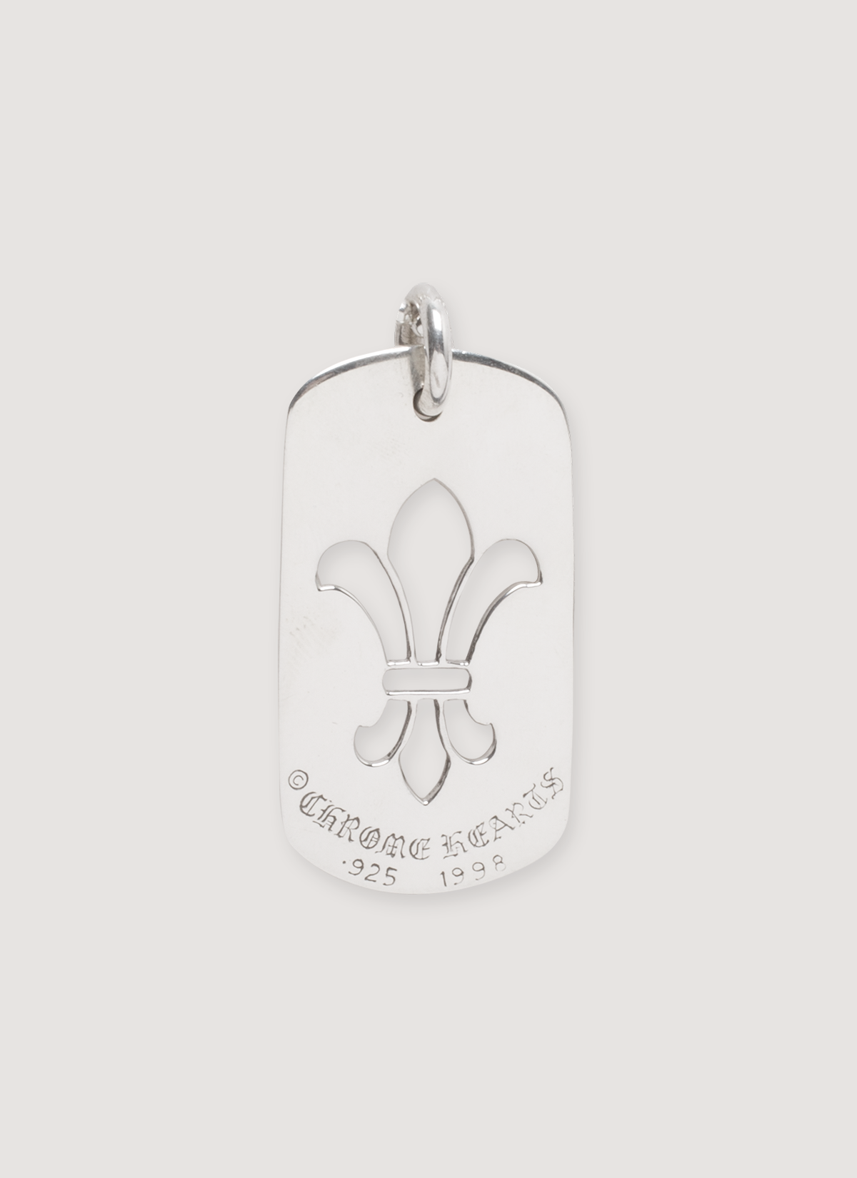Chrome Hearts Large Fleur Cut Out Dog Tag Necklace Silver – PIECES