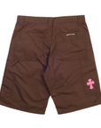 Chrome Hearts Nylon Leather Double Knee Shorts Brown Black