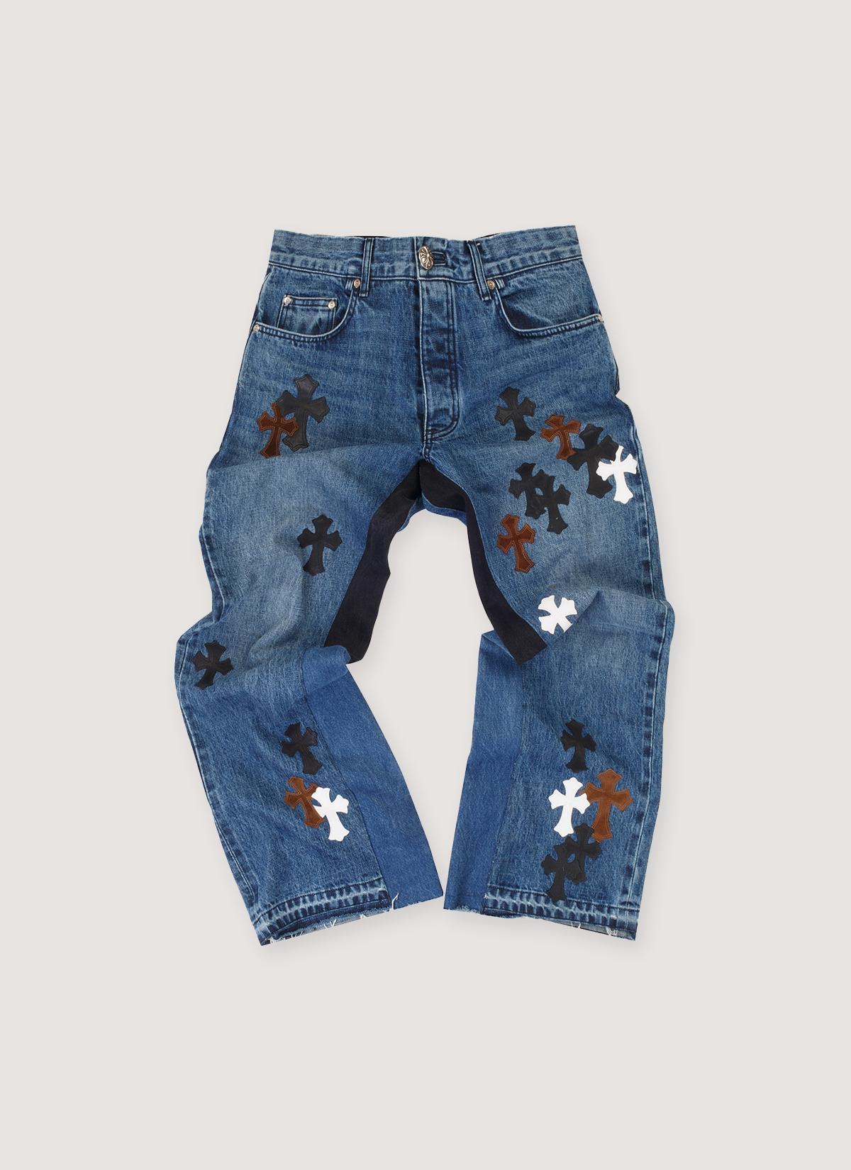 サイズ29GALLERY DEPT. Chrome Hearts コラボジーンズ Chrome Hearts Gallery Dept Levis Blue Cross Patch Flare Jeans