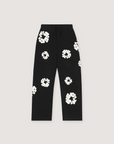 Denim Tears Cotton Wreath Open Hem Sweatpants Black