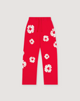 Denim Tears Cotton Wreath Open Hem Sweatpants Red