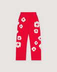 Denim Tears Cotton Wreath Open Hem Sweatpants Red