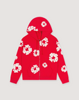 Denim Tears Cotton Wreath Zip Up Sweatshirt Red