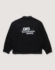 Balenciaga Hand Drawn BB Icon Denim Jacket Black