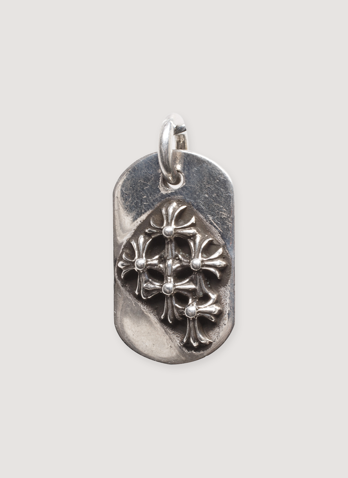Chrome Hearts Cemetery Cross Dog Tag Pendant (Pre-Owned) | PIECES Chrome Hearts Cemetery Cross Dog Tag Pendant (Pre-Owned) | PIECES