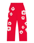 Denim Tears Cotton Wreath Open Hem Sweatpants Red