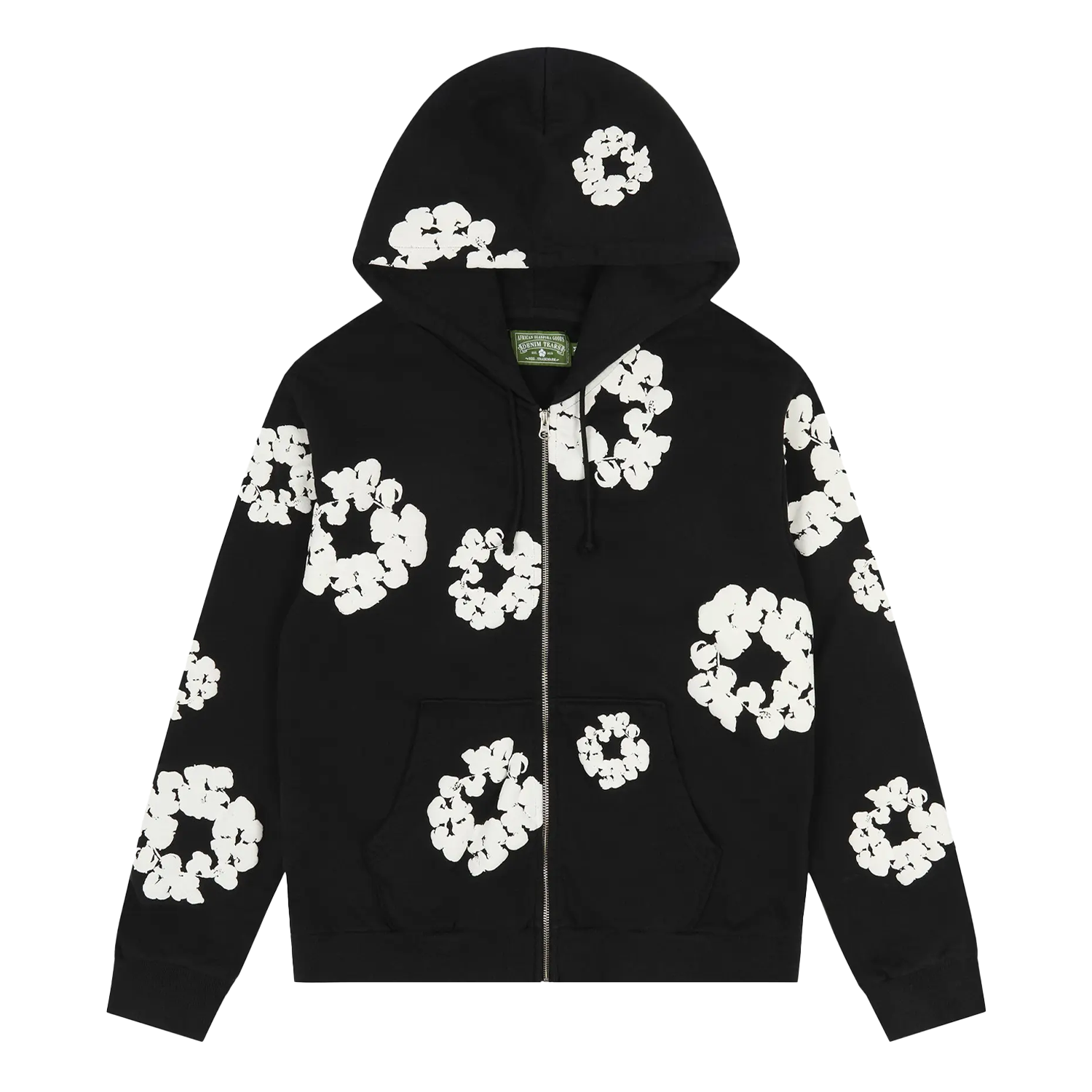 トップス denim tears Cotton wreathe BLACK Denim Tears Cotton Wreath Zip Up Sweatshirt Black – PIECES