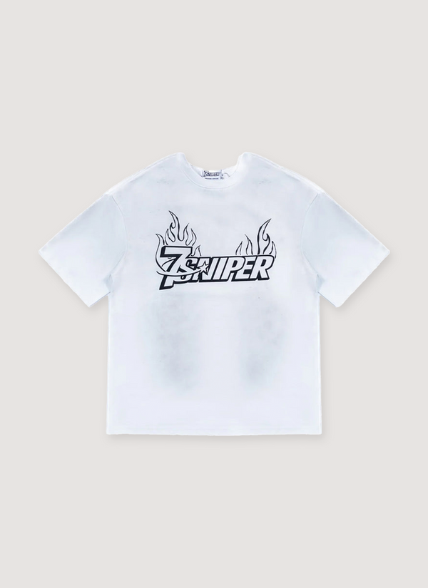 Triple Sevens 7Sniper Flame Logo Tee White 7Sniper Flame Logo Tee White - Authenticated T-shirts | Pieces Los Angeles