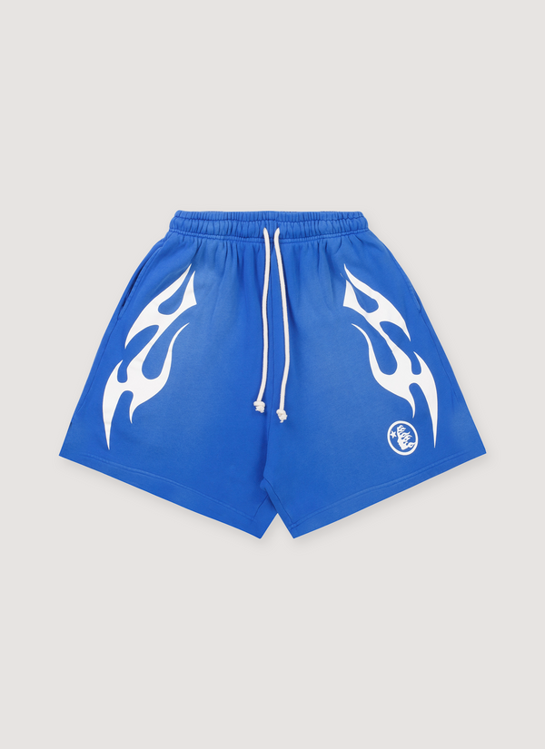 Hellstar Flame Shorts Blue Flame Shorts Blue - Authenticated Shorts | Pieces Los Angeles