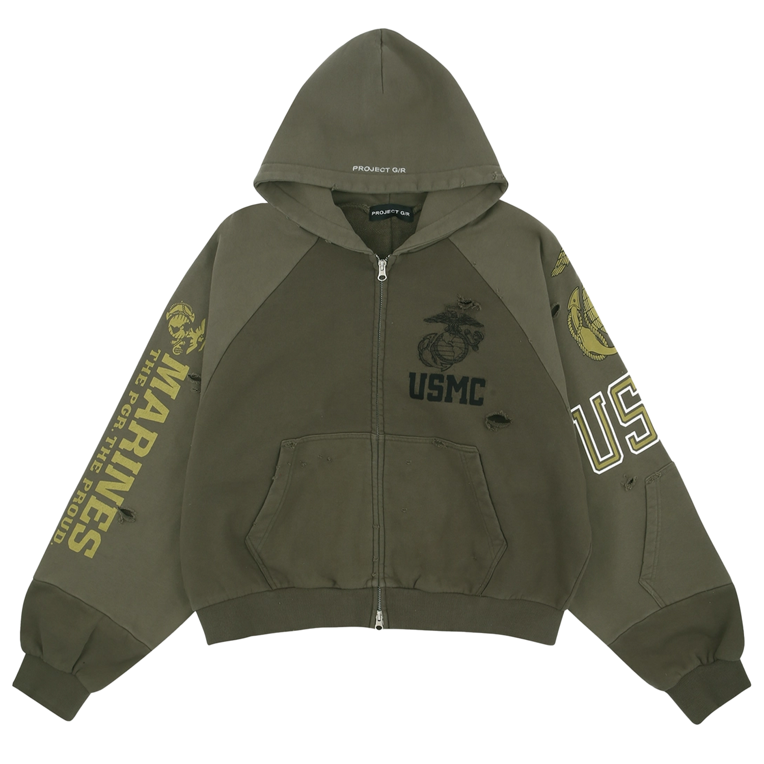 トップス PROJECT G/R Reconstructed Hoodie PROJECT G/R - Reconstructed Folded Zip Hoodie | HBX