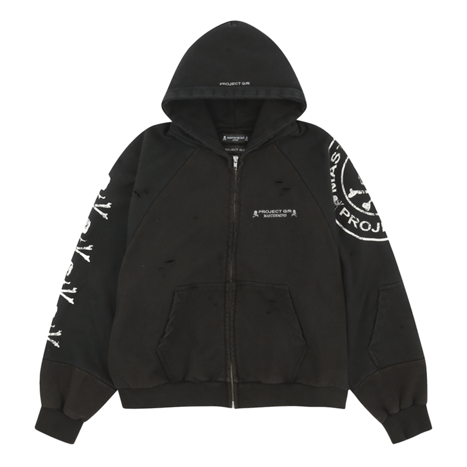 PROJECT G/R mastermind ブラック フルジップフーディ Project G/R x Mastermind Reconstructed Folded Sweatshirt