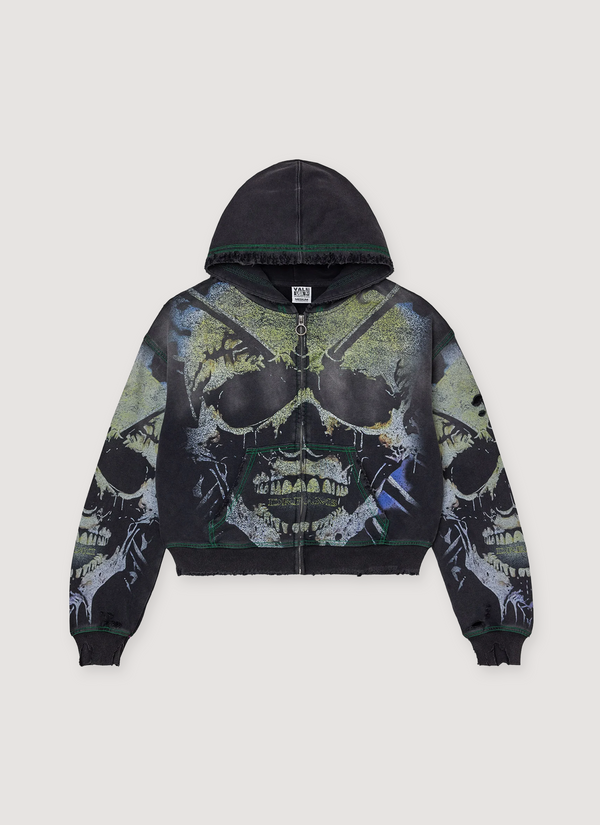 Vale Forever Grave Digger Zip Up Sweatshirt Black Green Grave Digger Zip Up Sweatshirt Black Green - Authenticated Sweatshirts | Pieces Los Angeles